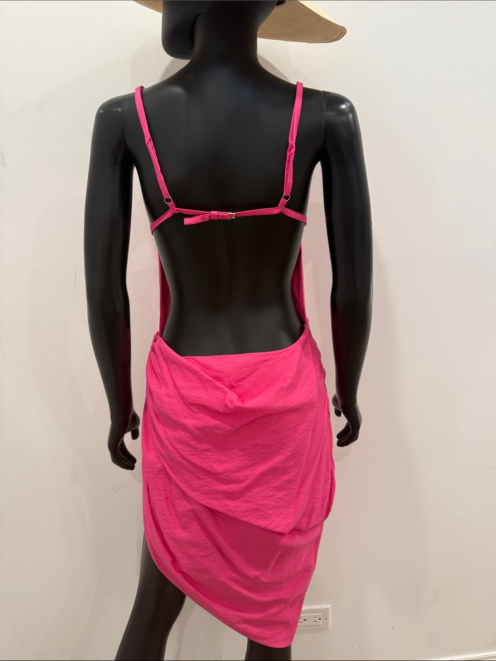 Jacquemus Pink Open Back Draped Mini Dress FR 38 US 6 Never Worn